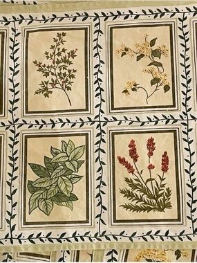 Lillian Vernon Herbal Design Placemats in Cream and Green
